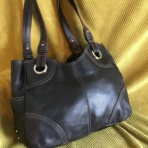 Tignanello Italian hobo black pebble leather purse